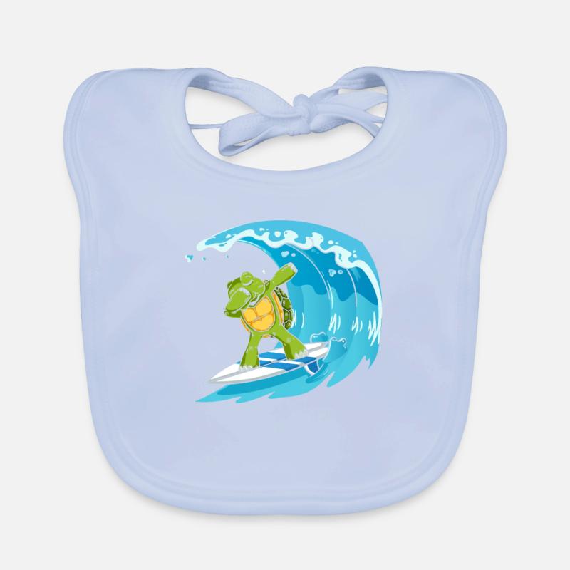 Tortue de surf Cool Turtle Dabbing Surf Bavoir bio Bébé