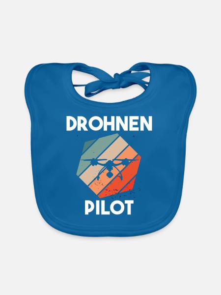 Drohnenpilot Spruch - Baby Bio-Lätzchen - Pfauenblau