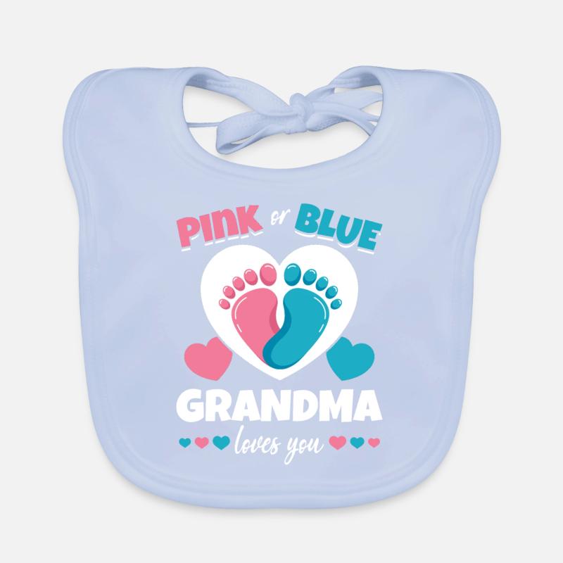 Rosafarbene oder blaue Oma Loves You Baby Bio-Lätzchen