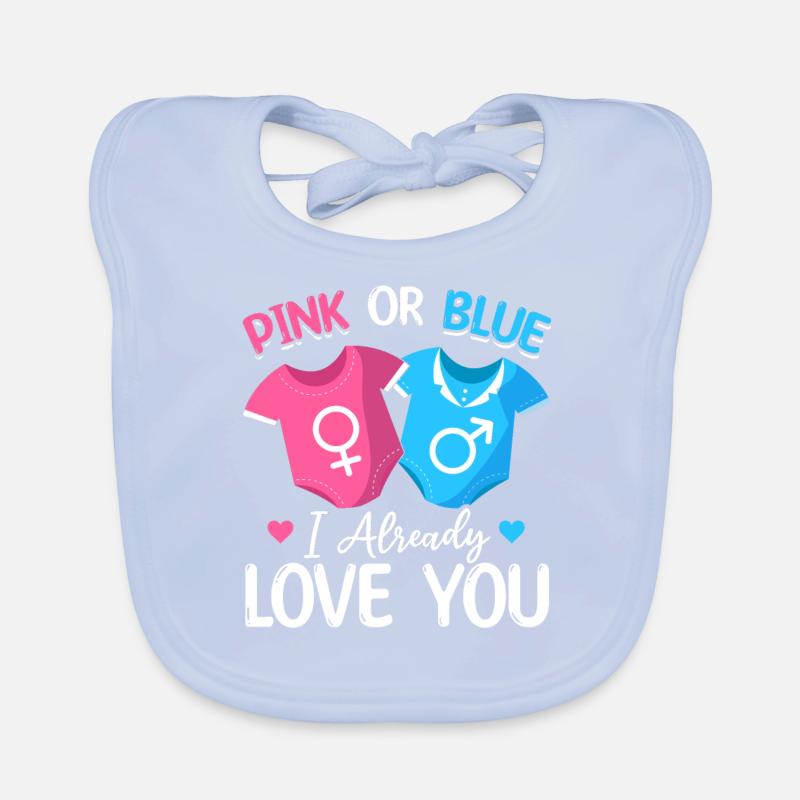 Rosa oder Blau Ich liebe dich schon - Baby Baby Bio-Lätzchen