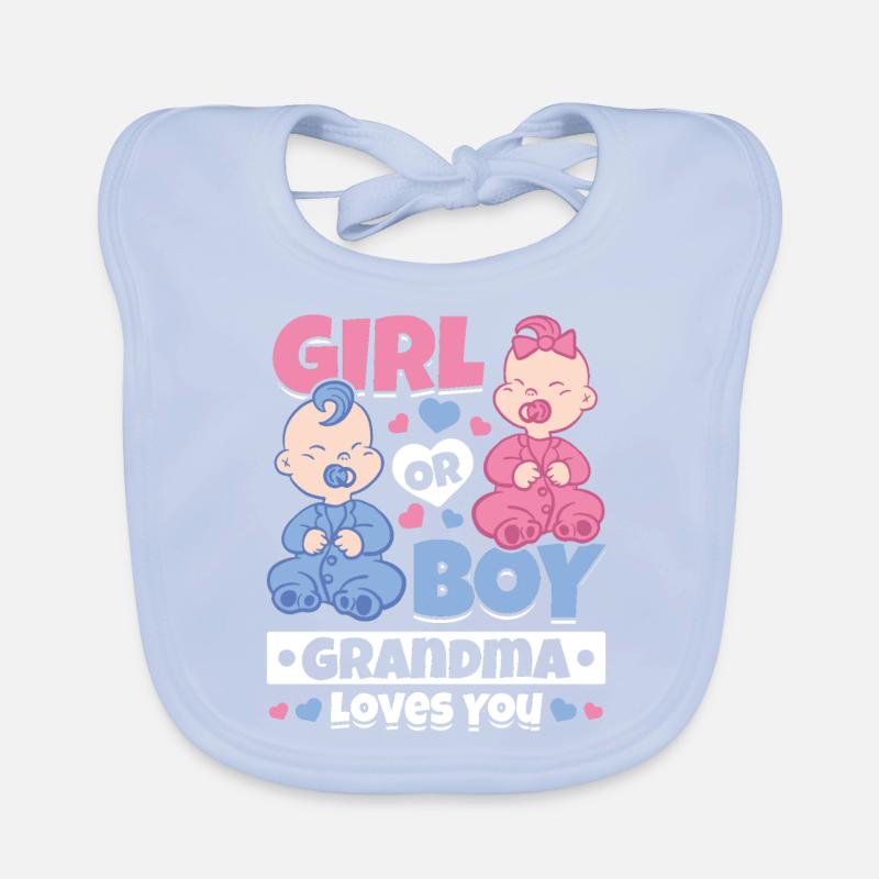 Mädchen oder Junge Oma liebt dich - Geschlecht des Baby Bio-Lätzchen