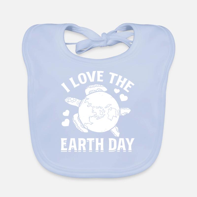 Environment Turtle Earth Turtle Lover I love the day Organic Baby Bibs