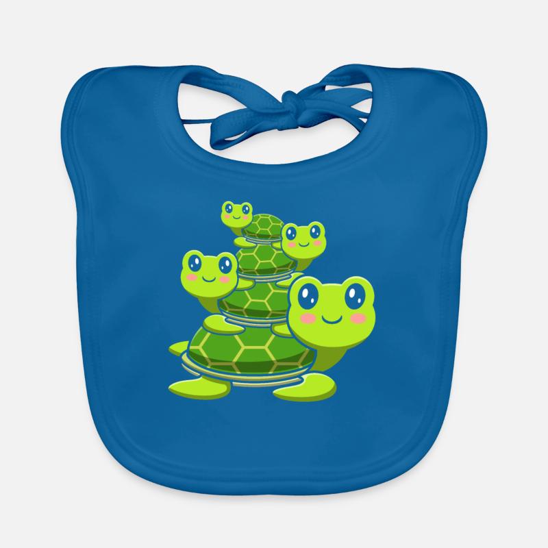 Stacked turtles, cute turtles, Organic Baby Bibs
