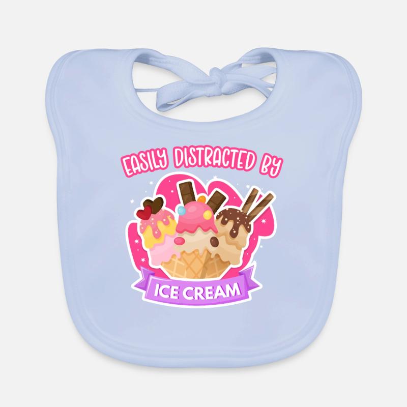 Cornet de crème glacée facilement distrait Bavoir bio Bébé