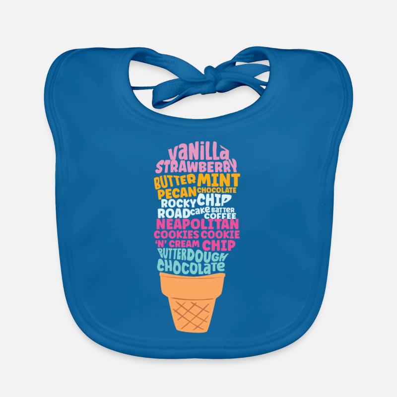 Crème glacée Word Cloud Cone Sundae Bavoir bio Bébé