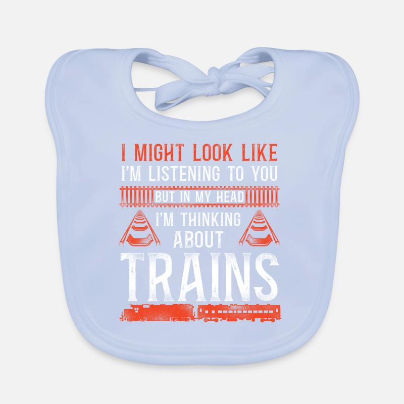 Freight Diesel Train Driver Organic Baby Bibs
