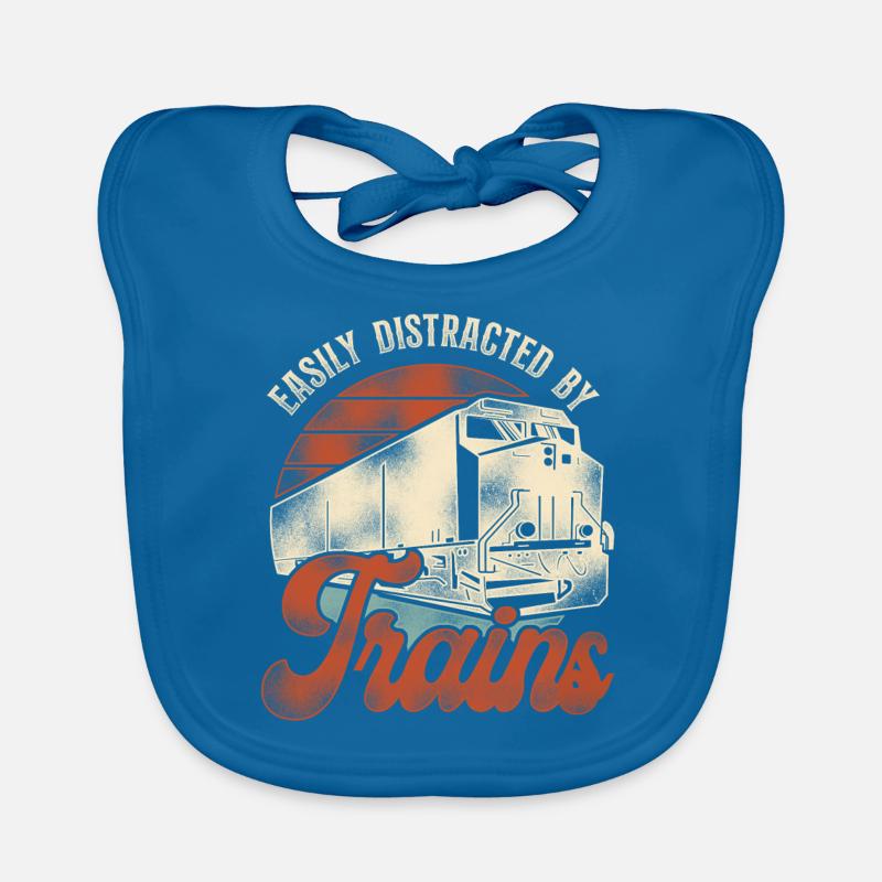 Freight Diesel Train Driver Organic Baby Bibs