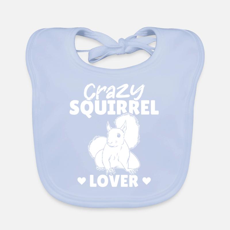 Crazy Squirrel Lover Eichhörnchen, süßes Baby Bio-Lätzchen