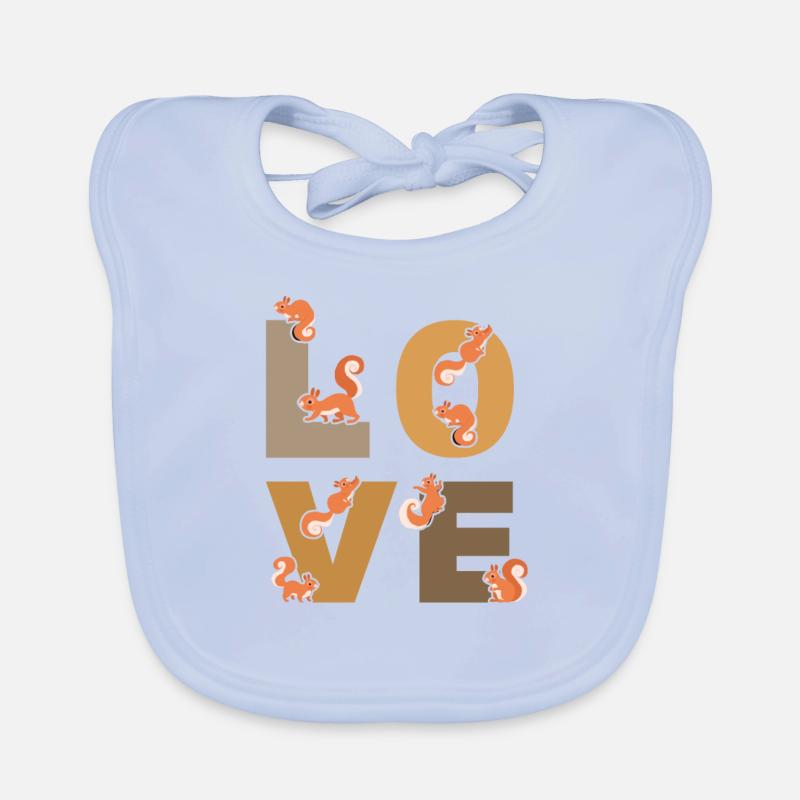 Eichhörnchen LOVE Eichhörnchen Netter Eichhörn Baby Bio-Lätzchen