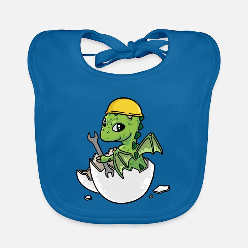 Dino Craftsman Eggshell Tool Car Workshop Organic Baby Bibs