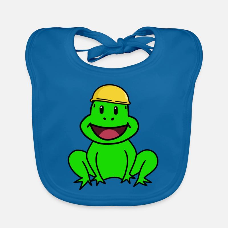 Craftsmen Construction Sites Frog Safety Helmet Chief Toad Organic Baby Bibs