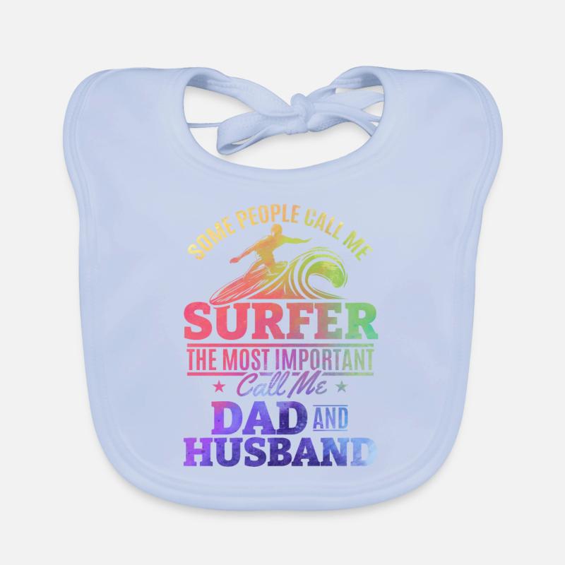 Surfer Daddy Surfer Daddy Surfbrett Surfer Papa Baby Bio-Lätzchen