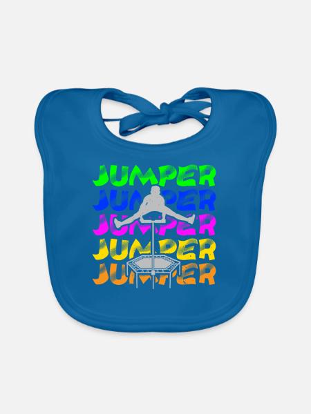 Trampolinspringen Trampolin Trampolin Trampolinspr - Baby Bio-Lätzchen - Pfauenblau - Vorne