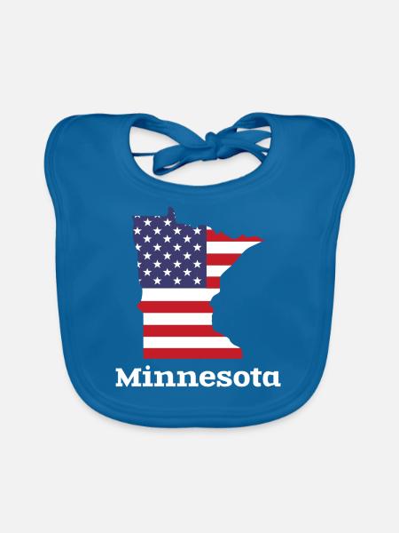 US Minnesota Kartendesign für stolze Minnesotaner - Baby Bio-Lätzchen - Pfauenblau - Vorne