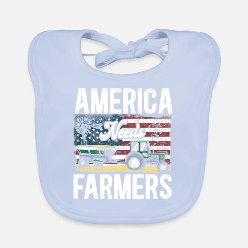 Farming Farmer Tractor Vintage Us Organic Baby Bibs
