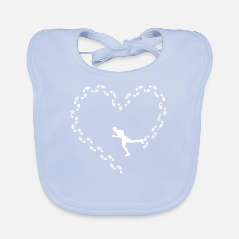Running Runner Half Marathon Heart Organic Baby Bibs