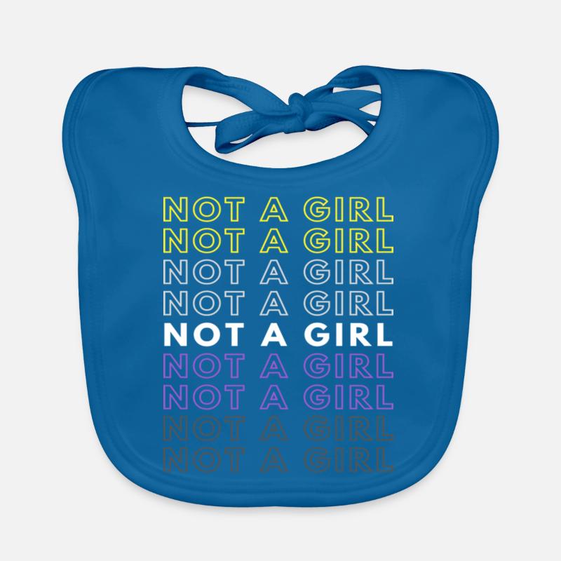 Not A Girl Nonbinary Pride Gift Christmas Present Organic Baby Bibs
