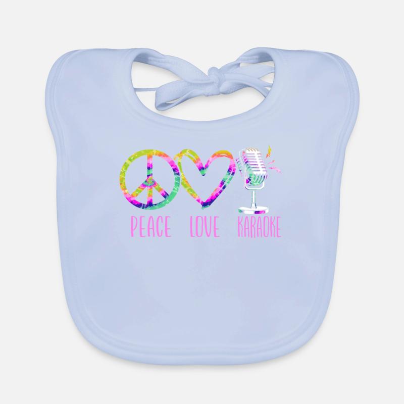 Karaoke Singer Retro Tie Dye Peace Organic Baby Bibs