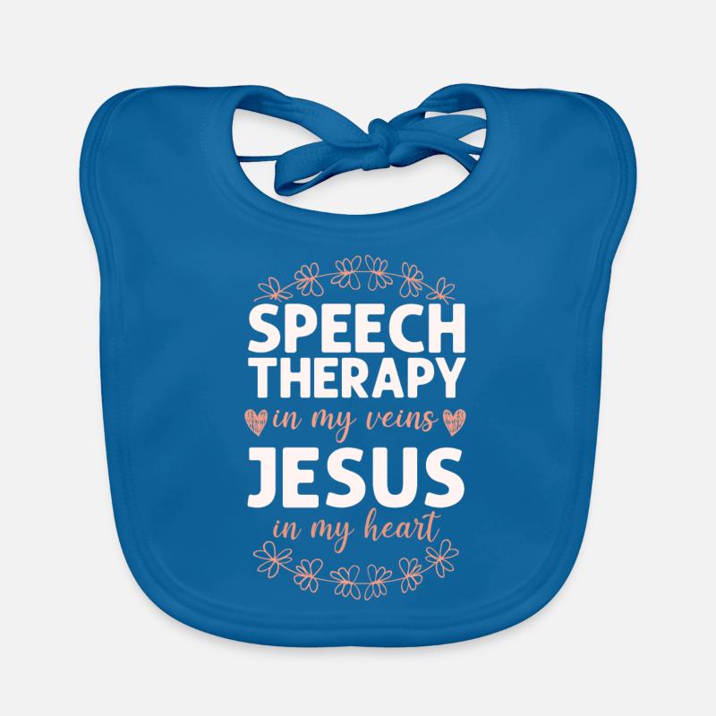 Speech Therapist Therapy Assistant - Baby Bio-Lätzchen - Pfauenblau