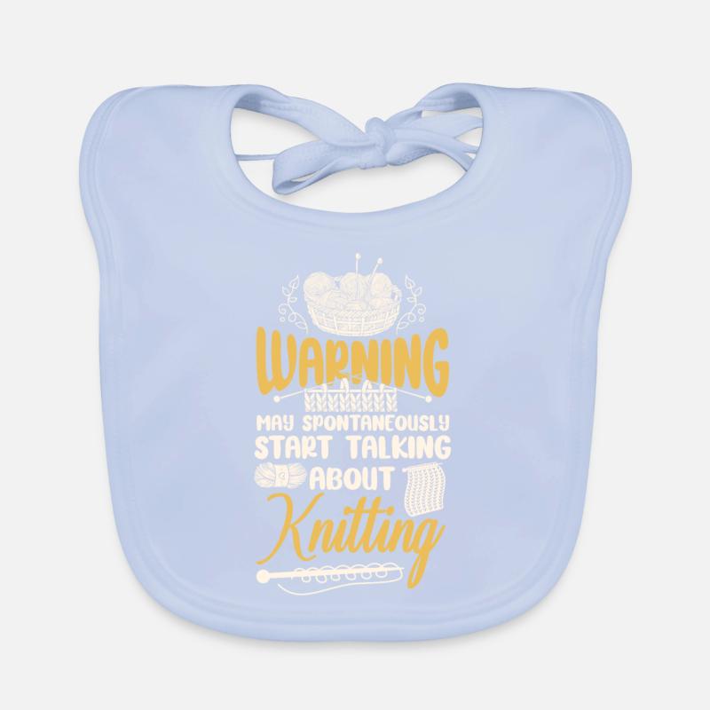 Knitting Knitter Warning May Baby Bio-Lätzchen
