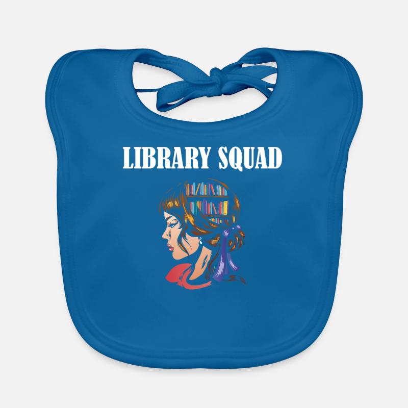 Escouade de la bibliothèque - Bavoir bio Bébé - bleu paon
