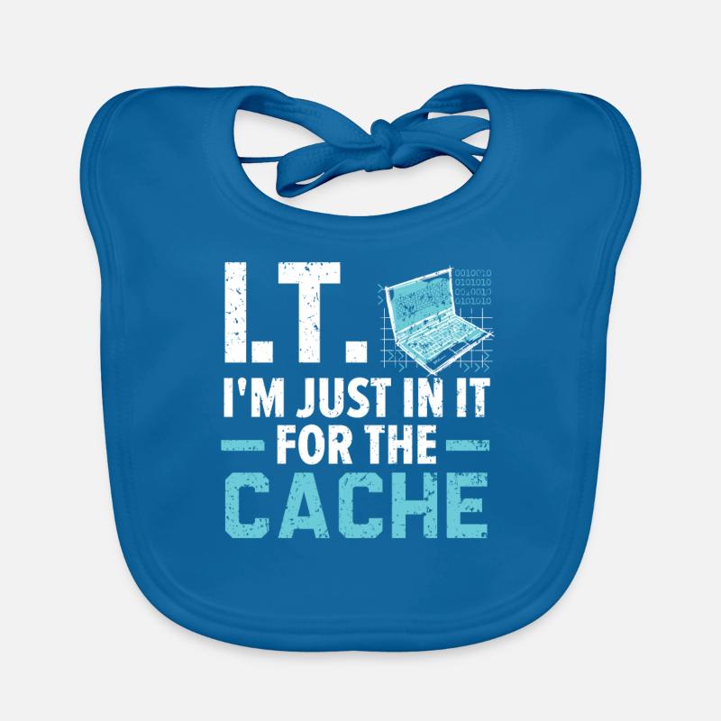 I.T. I'm Just In It For The Cache Computer Organic Baby Bibs