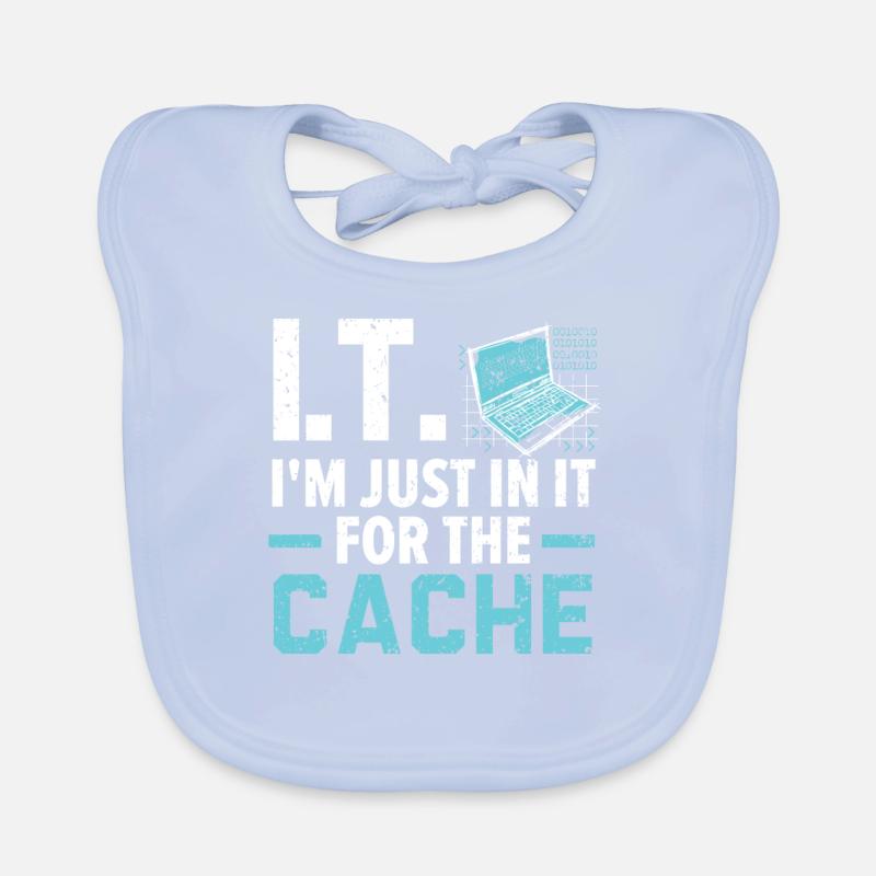 I.T. I'm Just In It For The Cache Computer Organic Baby Bibs
