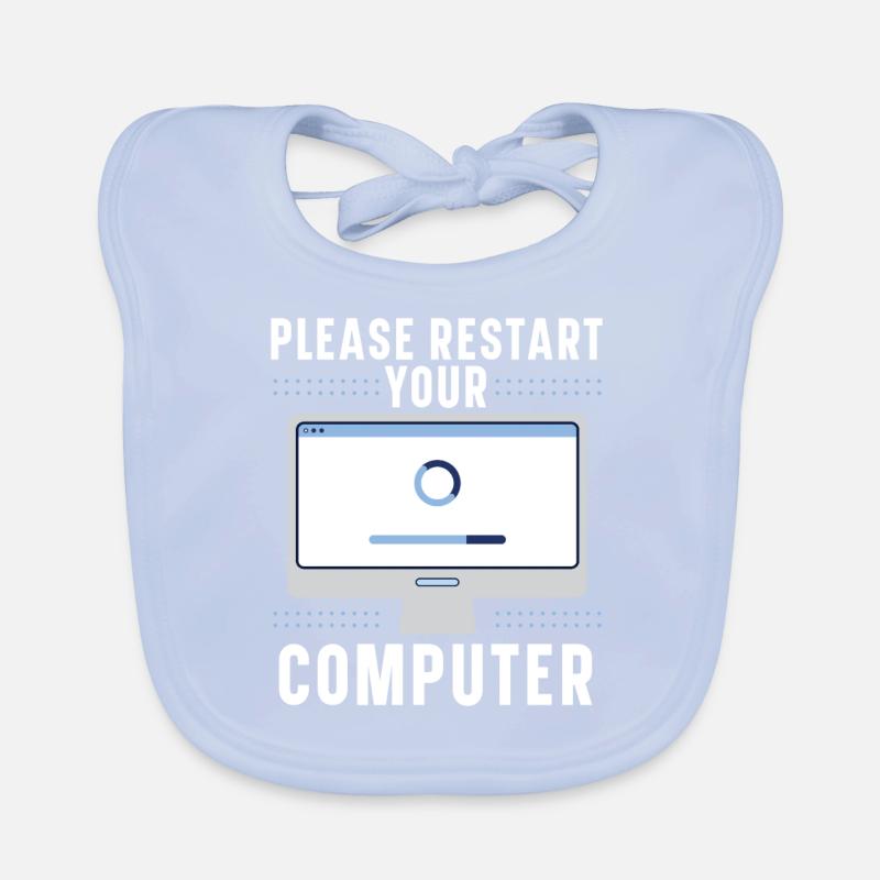 Please Restart Your Computer Coding Tech Support Organic Baby Bibs