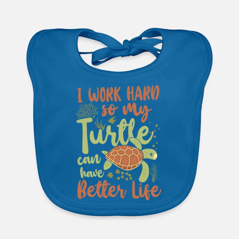 Sea Turtle Tortoise I Work Hard So Baby Bio-Lätzchen