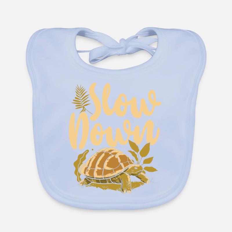 Sea Turtle Tortoise Slow Down Organic Baby Bibs