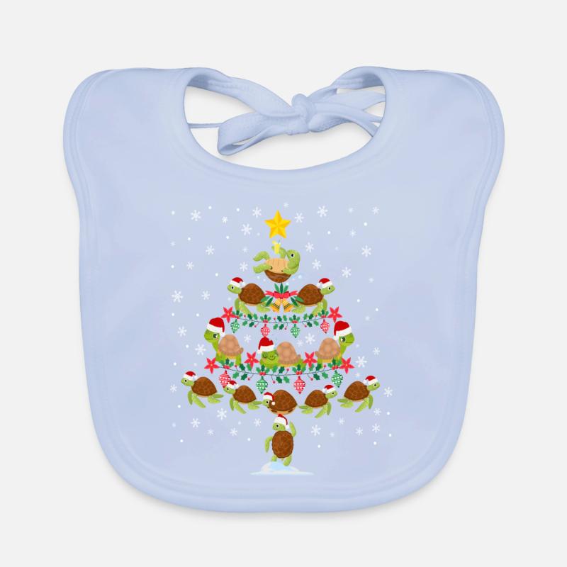 Sea Turtle Tortoise Christmas Tree Baby Bio-Lätzchen