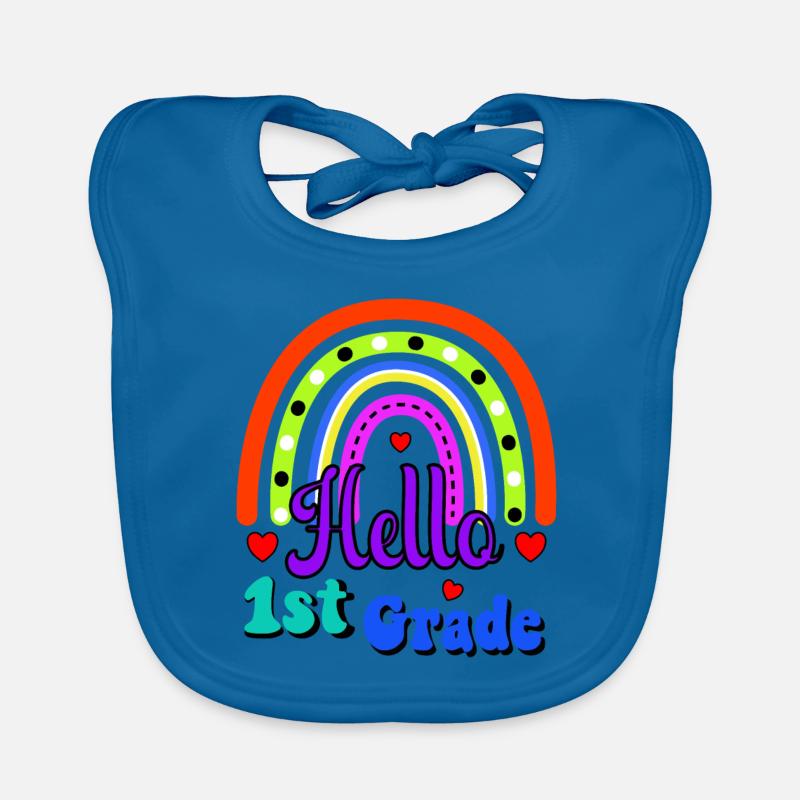 Hello 1st Grade Back To School First Day Organic Baby Bibs