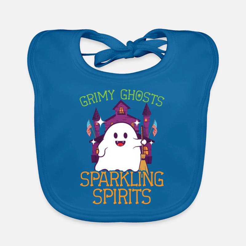 Grim ghosts, sparkling ghosts, janitors Organic Baby Bibs