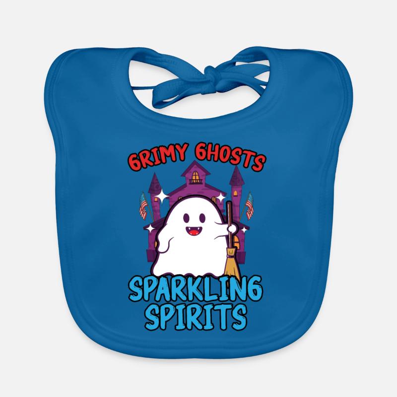 Grim ghosts, sparkling ghosts, janitors Organic Baby Bibs