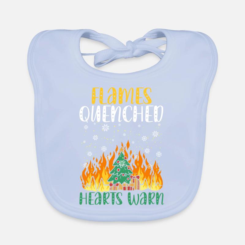 Flames Extinguished Hearts Warm Fire Fighting Wei Organic Baby Bibs