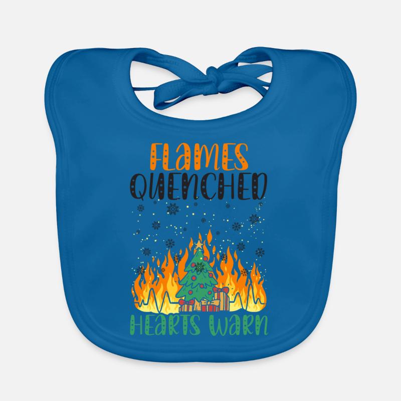 Flames Extinguished Hearts Warm Fire Fighting Wei Organic Baby Bibs