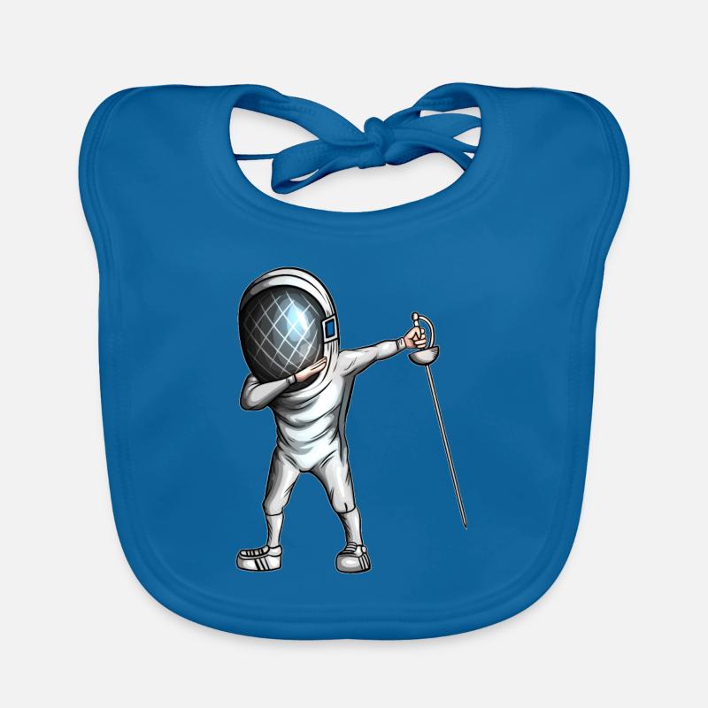 Escrime Art Épée Combat Escrime Forme Épée Escrime Escrime - Bavoir bio Bébé - bleu paon