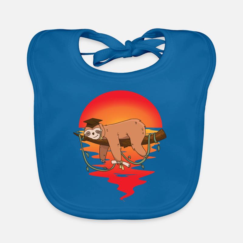 Sloth Student Diploma High School Student Studying Student Tired Organic Baby Bibs