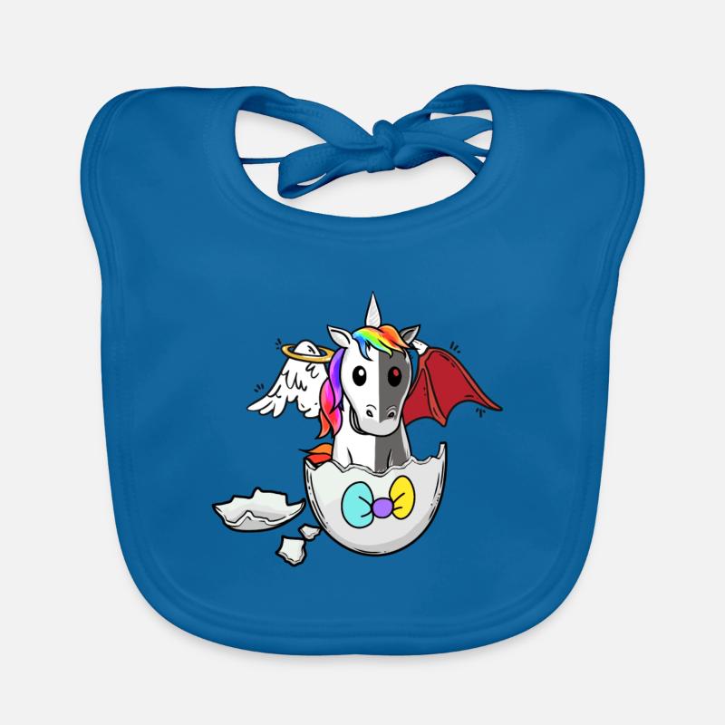 Baby Unicorn Birth Angel Devil Satanic Egg Organic Baby Bibs