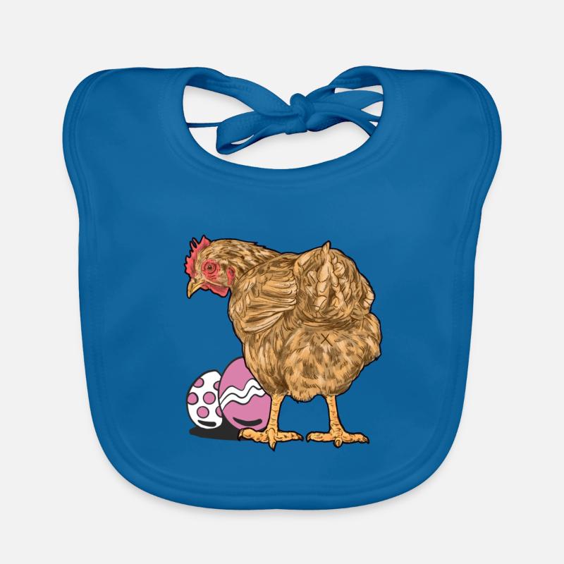 Chicken, Poultry, Poultry, Eggs, Egg, Easter, Easter Egg Organic Baby Bibs