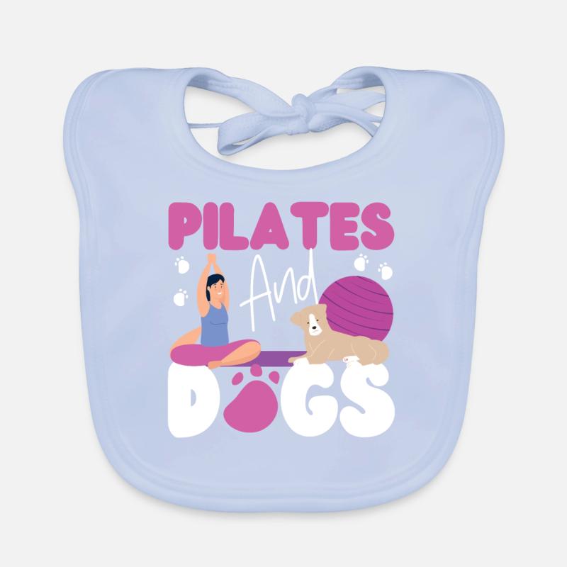 Pilates Instructor Teacher Dog Organic Baby Bibs