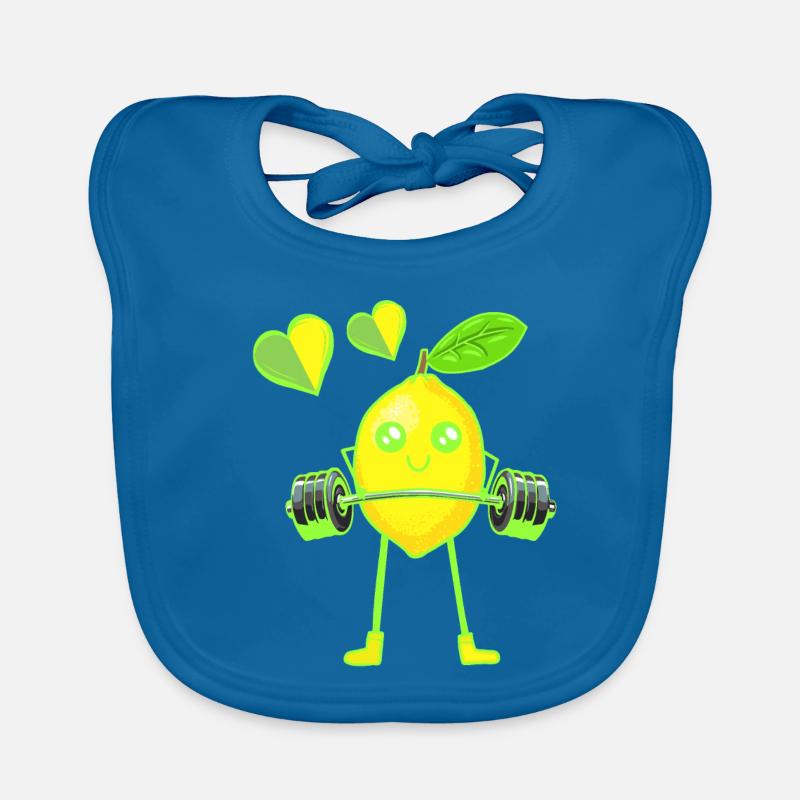 Lemon Weight Exercise Weight GYM Exercise Muscles Organic Baby Bibs