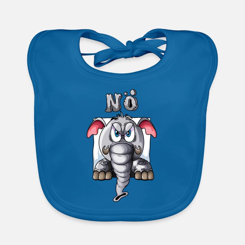 Elephant says Lower Austrian late riser lazy vacation Organic Baby Bibs