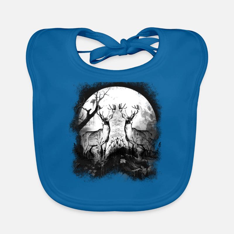 mystical forest forest animals deer deer roebuck Organic Baby Bibs