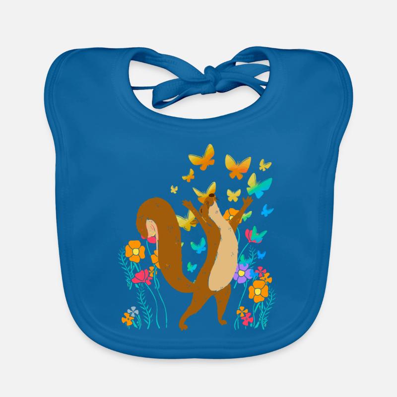 Squirrel Spring Butterflies Insects Organic Baby Bibs