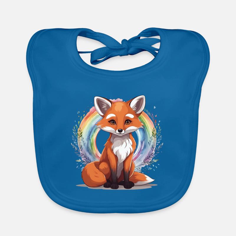 Rainbow Fox Foxes Vixen Child Organic Baby Bibs