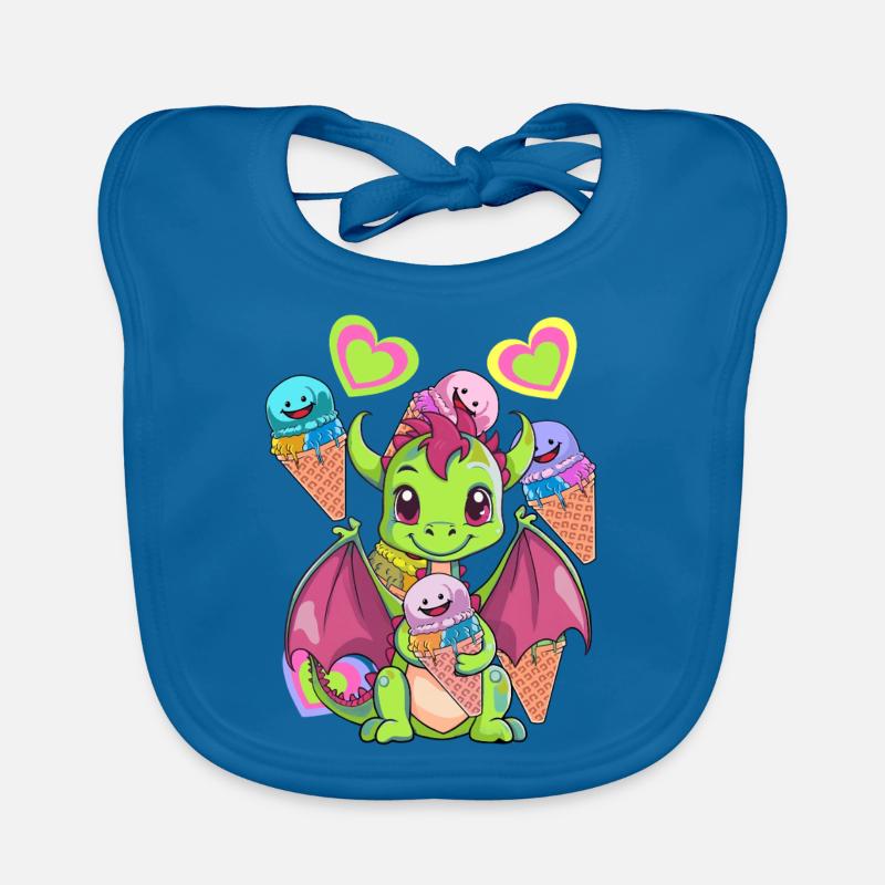 Eis Eiskreme Eiscrem Kinder Kind Drache Drachen Baby Bio-Lätzchen