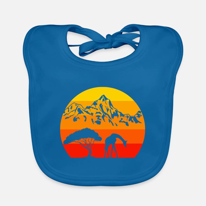Afrikanisches Tier Baum Geschenk Retro Giraffe Baby Bio-Lätzchen