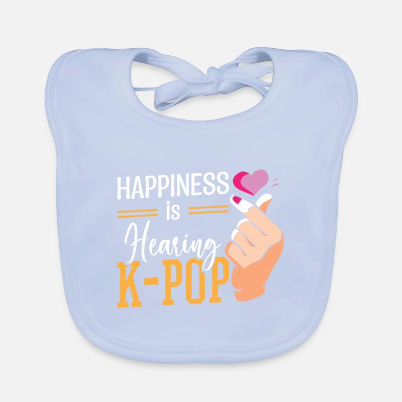 Happiness Is Hearing K-Pop Organic Baby Bibs
