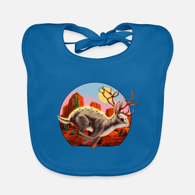 Jackalope Cryptid Rabbit Organic Baby Bibs